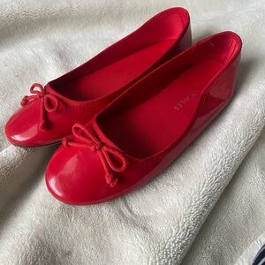 Chic Sincerely Jules Red Flats with Bow